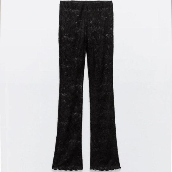 ZARA 2 PIECE SET LACE TOP AND LEGGINGS - Picture 3 of 8